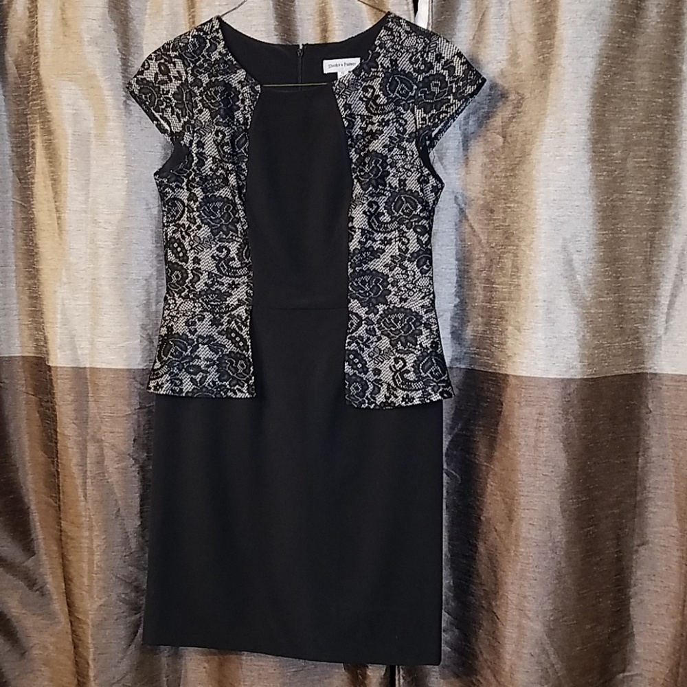 Black lace cocktail dress.